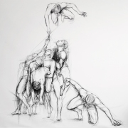 Climax, 2017 -2019, charcoal on canvas, 200 x 180 cm