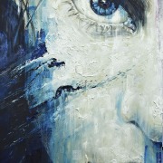 Black N Blue , 2021, oil on canvas, 76 x 102 cm