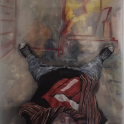 Self portrait and a Hat, 2011, oil on Glodex and canvas 80 x 60 cm