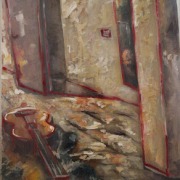 The Guitar, 2011, oil on glodex and MDF, 80 x 60